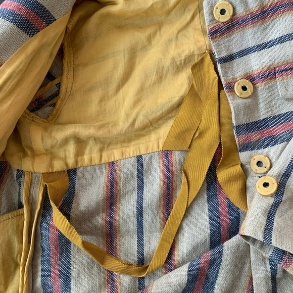 Unisex Tia Cibani Striped Linen/Cotton Jacket, Sz 5/6 - Picture 2 of 10